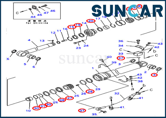 707-99-69710 7079969710 Seal Kit Untuk PC400-7 PC400LC-7 PC450-7 Lengan Silinder Komatsu Versi Luar Negeri