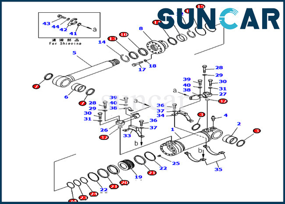 707-99-47800 7079947800 Bawah Dump Cylinder Seal Kit Service Kit Cocok Untuk PC400-7E0 PC400LC-8 Komatsu