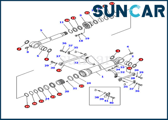 Kit Servis Silinder Bucket 707-99-72240 PC400-7 PC450LC-7 PC400LC-7 Kit Penyegelan Komatsu Excavator