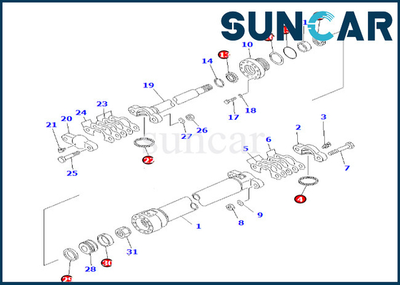 Drawbar Side Shift Cylinder Seal Kit Komatsu 7079835110 707-98-35110 Super Liner Cylinder Seal Kit Cocok untuk GD825A-2