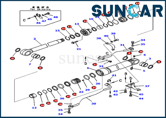 Seal Kit 707-99-67871 7079967871 Kit Perbaikan Silinder Hidrolik Boom Untuk PC450-8R PC400LC-8 Komatsu