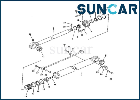 Kit Segel Lengan Silinder 208-63-66100 2086366100 Komatsu Untuk PC400-1 PC400LC-1 Kit Perbaikan Lengan Silinder