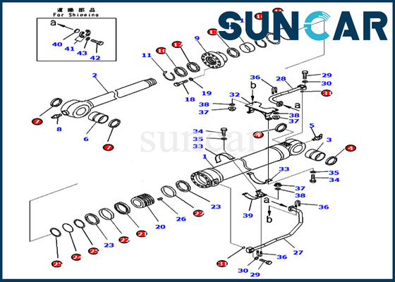 707-99-75910 Bucket Seal Kit Untuk Silinder Hidrolik Komatsu PC450-8 PC550LC-8 PC400LC-8 Suku Cadang Servis