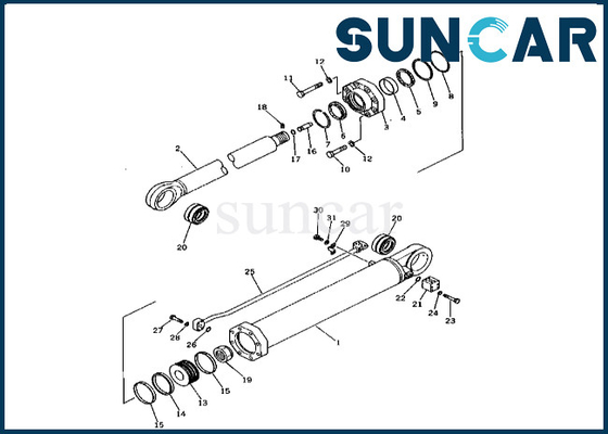 Kit Segel Silinder Lengan Komatsu 208-63-65500 2086365500 Kit Penyegelan Silinder Lengan Untuk PC400-1 PC400LC-1