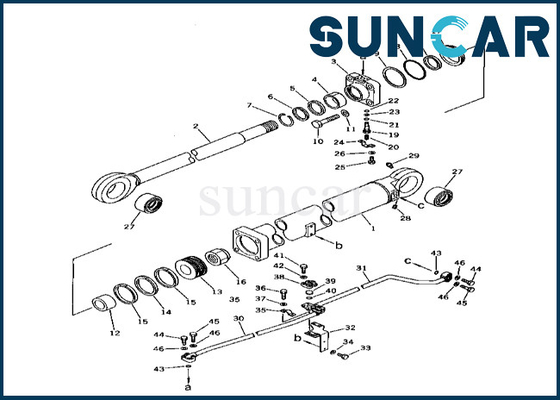 Kit Segel Silinder Boom 2086355300 208-63-55300 Komatsu Untuk PC400-1 PC400LC-1 Kit Penyegelan Silinder Boom