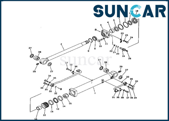 208-63-76100 2086376100 Kit Segel Silinder Bucket Komatsu Cocok untuk PC400-1 PC400LC-1 Kit Perbaikan Segel Silinder Bucket