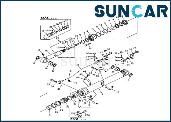 Kit Servis Silinder Lengan Komatsu 208-63-62100 2086362100 Kit Segel Silinder Lengan Untuk PC400-3 PC400LC-3