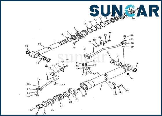 Kit Perbaikan Segel Boom Silinder 208-63-52100 2086352100 Kit Segel Silinder Boom untuk PC400-3 PC400LC-3 Komatsu
