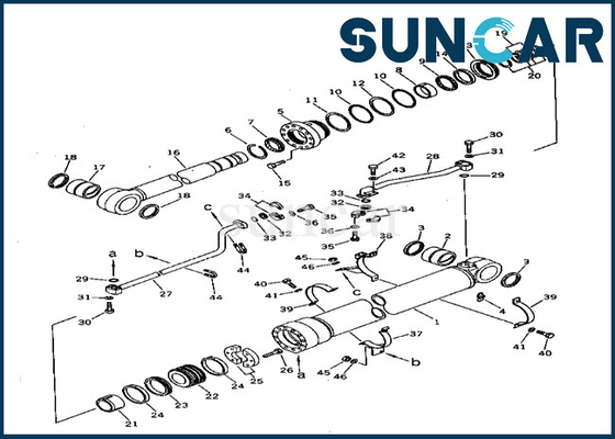 Kit Perbaikan Segel Silinder Boom 208-63-54101 2086354101 Kit Segel Silinder Boom Komatsu Cocok untuk PC400-3 PC400LC-3