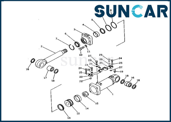 Kit Segel Silinder Dump Bawah Komatsu 2086395300 208-63-95300 Untuk PC400-1 PC400LC-1 Kit Perbaikan Silinder Dump Bawah