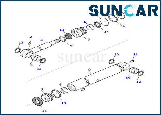 878000540 Komatsu Bucket Cylinder Seal Kit Untuk PC45R-8 Kit Perbaikan Silinder Bucket Berkualitas Tinggi