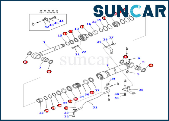 707-99-72061 7079972061 Boom Cylinder Seal Kit Untuk PC490-10 PC490LC-10 Komatsu Boom Cylinder Sealing Kit