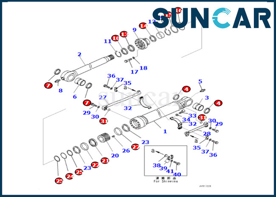Kit Perbaikan Silinder Bucket 707-99-72070 7079972070 Komatsu Kit Segel Silinder Bucket untuk PC490LC-10 PC490-10
