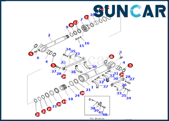 Komatsu 721-98-00590 7219800590 Kit Segel Silinder Bucket Cocok untuk PC490LC-10 PC490HRD-11E0 Kit Perbaikan Silinder Bucket