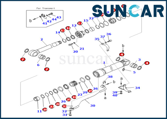 Kit Segel Silinder Boom 721-98-00560 7219800560 Untuk PC490LC-10 PC490HRD-11E0 Komatsu Boom Cylinder Seal Perbaikan Kit
