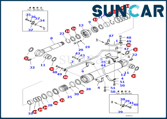 Komatsu 721-98-00220 7219800220 Arm Cylinder Seal Kit Bucket Cylinder Seal Kit Untuk PC650LC-11 PC700LC-11