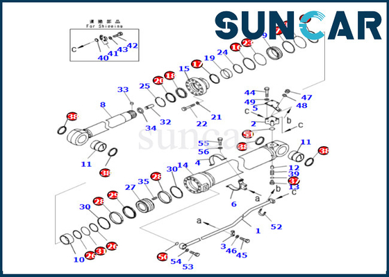 721-98-04000 7219804000 Arm Cylinder Seal Kit Cocok untuk PC500LC-10R PC500LC-10M0 Komatsu Arm Cylinder Repair Kit