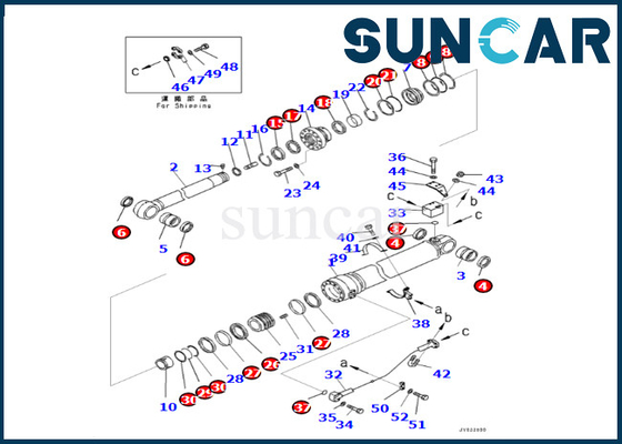 Komatsu 707-99-76190 7079976190 Arm Cylinder Seal Kit Untuk PC400LCSE-8R PC500LC-8R PC500LC-8