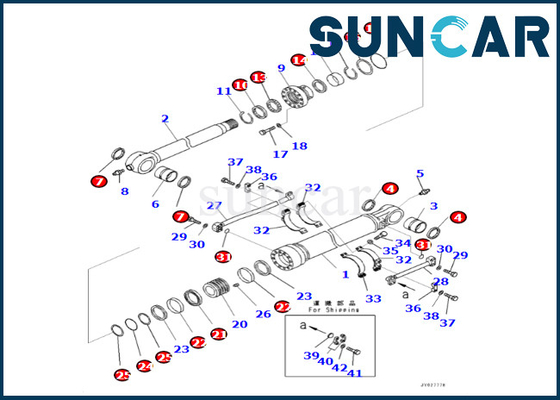 707-99-72120 7079972120 Bucket Cylinder Seal Kit Untuk PC500LC-8R PC500LC-8 Komatsu Bucket Cylinder Sealing Kit