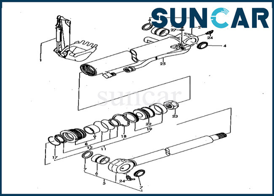 YM172157-99420 Kit Segel Silinder Bucket YM17215799420 Kit Layanan Silinder Bucket Komatsu Untuk PC50FR-1