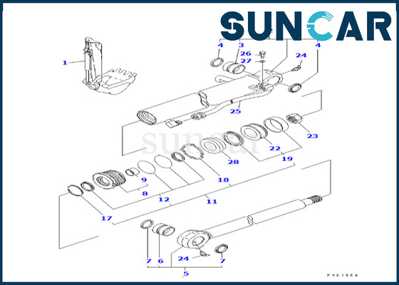YM172976-72360 YM17297672360 Bucket Cylinder Seal Repair Kit Komatsu Untuk PC50FR-1 PC50FR-2