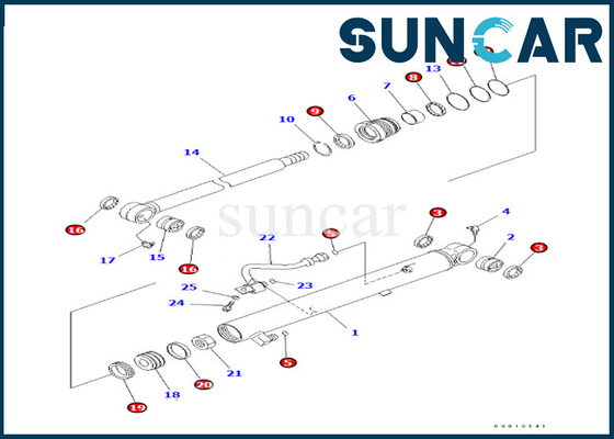 Kit Segel Silinder Bucket 707-98-25980 7079825980 Untuk PC50MR-2 Kit Layanan Silinder Bucket Komatsu