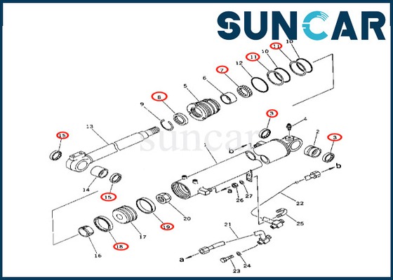 Kualitas Tinggi 707-98-34120 7079834120 Untuk PC50UU-2 PC50UU-1 Boom Cylinder Seal Kit Komatsu