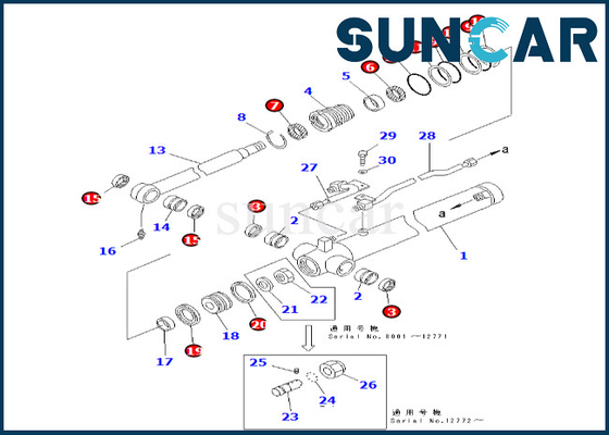 707-98-26620 7079826620 Arm Cylinder Seal Kit Untuk PC50UUM-2 PC50UU-2 Arm Cylinder Sealing Kit
