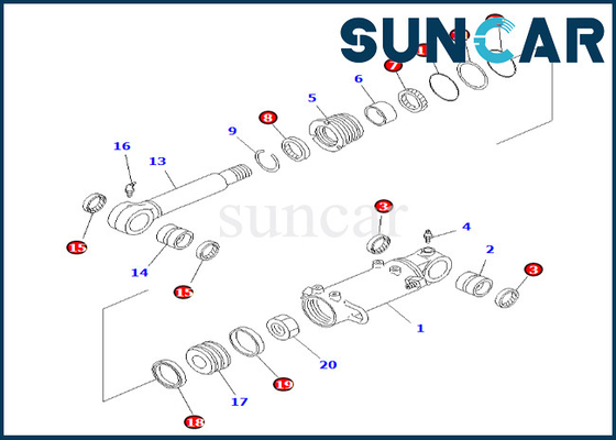707-98-35520 7079835520 Blade Cylinder Seal Kit Cocok untuk PC50UU-2 Komatsu Blade Cylinder Repair Kit