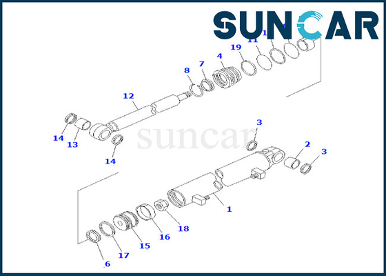 23B-63-01260 23B6301260 Blade Side Shift Cylinder Seal Kit Untuk GD623A-1 GD521A-1 Komatsu