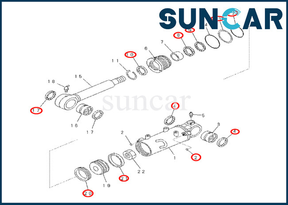 Kit Segel Silinder Blade Komatsu 707-99-33420 7079933420 Untuk PC57-7 Kit Perbaikan Segel Silinder Blade