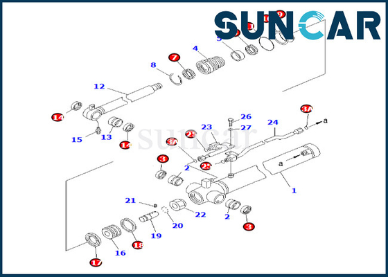 Arm Cylinder Seal Kit 7079826710 707-98-26710 Komatsu Untuk PC58UU-3 Arm Cylinder Seal Repair Kit