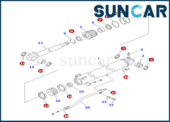 707-98-30710 7079830710 Boom Cylinder Seal Kit Untuk PC58UU-3 Komatsu Boom Cylinder Seal Perbaikan Kit