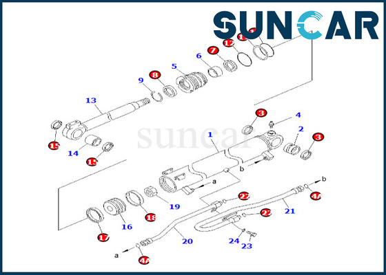 Berkualitas Tinggi 707-98-30700 7079830700 Boom Cylinder Seal Kit Untuk PC58UU-3 Komatsu Boom Cylinder Service Kit