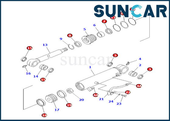 Komatsu 707-98-29700 7079829700 Offset Cylinder Seal Kit Cocok untuk PC58UU-3 Offset Cylinder Sealing Kit