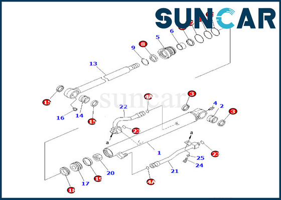 707-98-25960 7079825960 Bucket Cylinder Seal Kit Untuk PC58UU-3 Komatsu Bucket Cylinder Sealing Kit