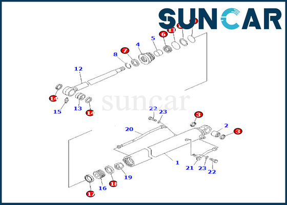 707-98-26580 7079826580 Untuk PC60-7 PC60-7S Komatsu Arm Cylinder Seal Kit Bucket Cylinder Seal Kit