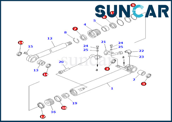 707-98-26120 7079826120 Kit Segel Silinder Bucket Cocok untuk PC50UG-2 Komatsu Kit Perbaikan Silinder Bucket