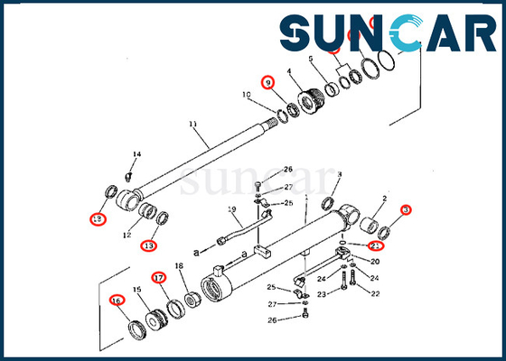 201-63-46700 201-63-46700 Boom Cylinder Seal Kit Untuk PC60-2 Komatsu Boom Cylinder Repair Kit