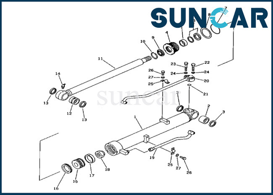 201-63-56100 2016356100 Boom Cylinder Seal Kit Cocok untuk PC60-3 Komatsu Boom Cylinder Sealing Kit