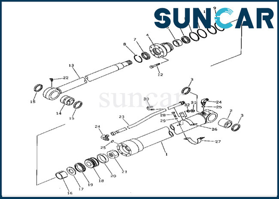 201-63-02020 2016302020 Komatsu Arm Cylinder Seal Kit Untuk PC60-5 PC60L-5 Arm Cylinder Sealing Kit