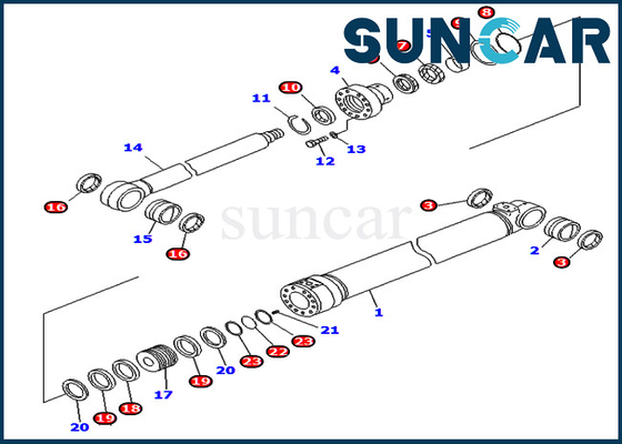 PC400LC-6Z Komatsu 707-99-37680 7079937680 Pipa Looper Seal Kit Kit Perbaikan Silinder Hidrolik