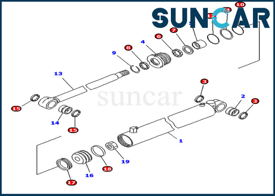 707-99-14400 7079914400 Kit Layanan Excavator Komatsu Parts PC400LC-6Z Cocok Untuk Pipa Looper Cylinder