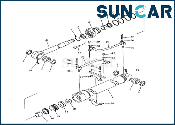 201-63-02010 2016302010 Boom Cylinder Seal Kit Komatsu untuk PC60-5 PC60L-5 Boom Cylinder Seal Perbaikan Kit