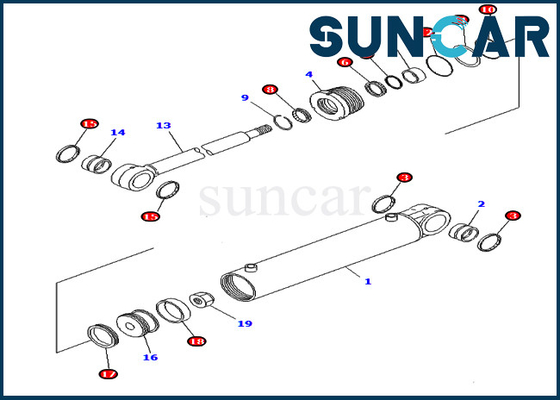 Kit Segel Perbaikan Looper Pipa Model 707-99-43410 PC400LC-6Z Kit Silinder Hidrolik Komatsu