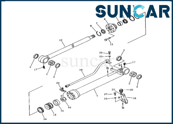 Kit Perbaikan Silinder Bucket 201-63-02030 2016302030 Kit Penyegelan Silinder Bucket Komatsu Untuk PC60-5 PC50UU-1
