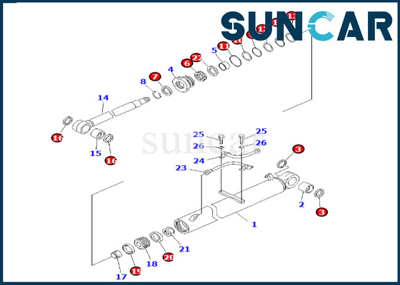 707-99-36660 7079936660 Kit Segel Silinder Boom Komatsu Untuk Kit Servis Silinder Boom PC60-7