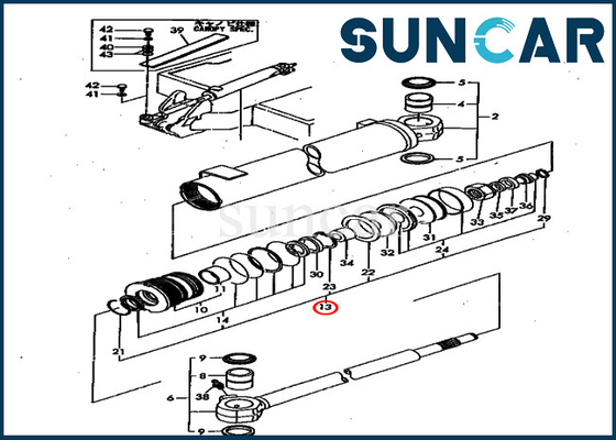 Model PC40FR-1 PC50FR-1 Komatsu YM172151-72080 Kit Servis Silinder Ayunan Pengganti