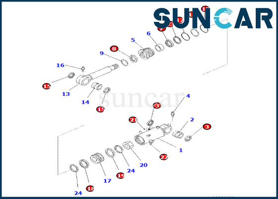 707-99-42551 7079942551 Kit Segel Silinder Bucket Cocok untuk PC60-8 Kit Servis Silinder Bucket Komatsu