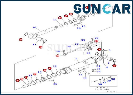 707-99-69700 7079969700 Kit Segel Silinder Boom Untuk PC600LC-6A PC600-8 PC600-7 Komatsu